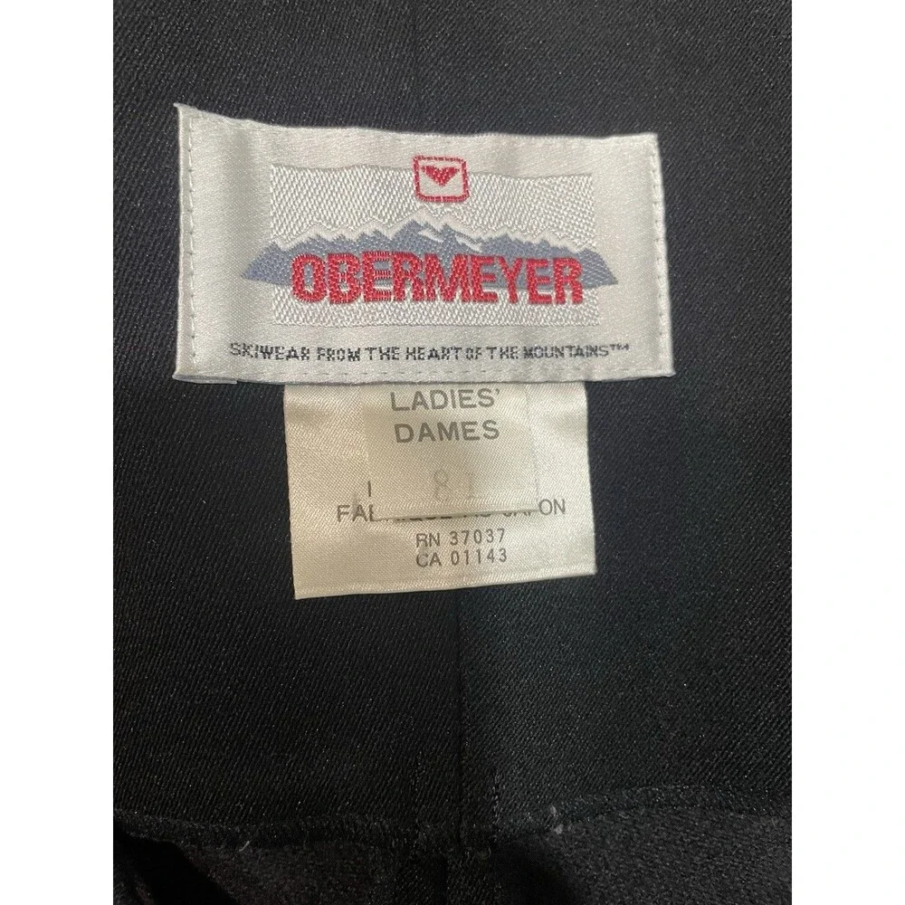 Obermeyer Vintage Black Overall Onepiece Layer Piece Snowsuit Wool Blend Size 8